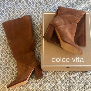 Dolce Vita Tan Suede Heeled Boots